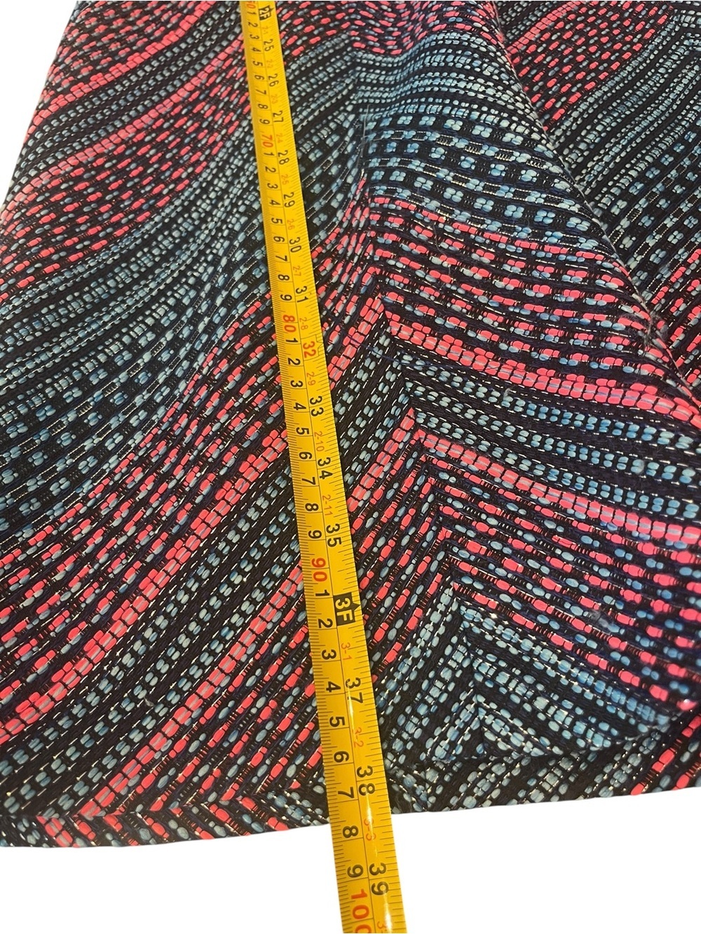 Shoshanna Laisa Tweed Dress Chevron Pattern V‑Neck Short Sleeve Sz 10 - Picture 10 of 11